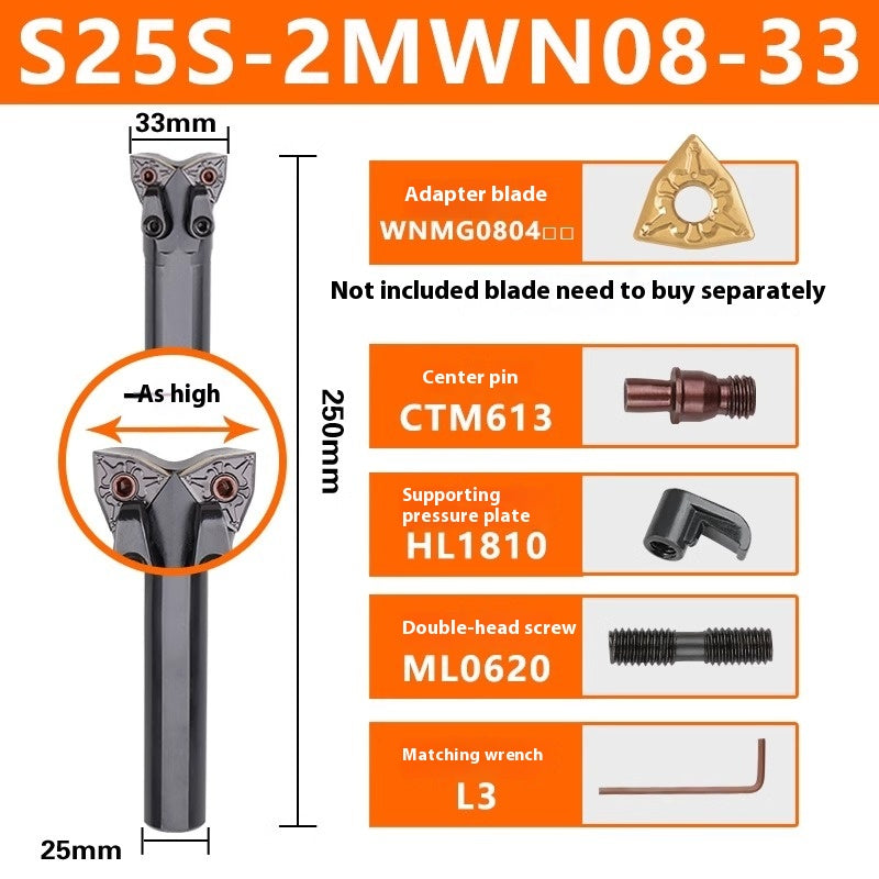 1141-CNC Double-head Bullhead Turning Toolholder Cylindrical Bore Endface 95 Degree Boring 2MW/MT Peach Model Triangle Rhombus Shandong Denso Pricision Tools Co.,Ltd.